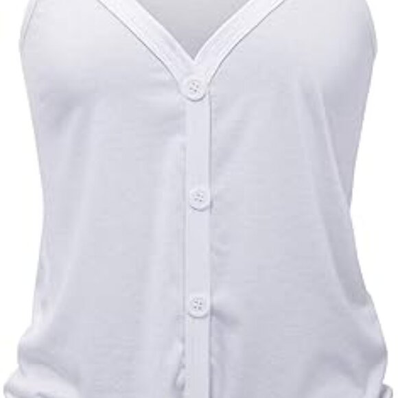 Women's Button-down Tank Tops Basic Shirts for Casual Summer Tops - Picture 5 of 5